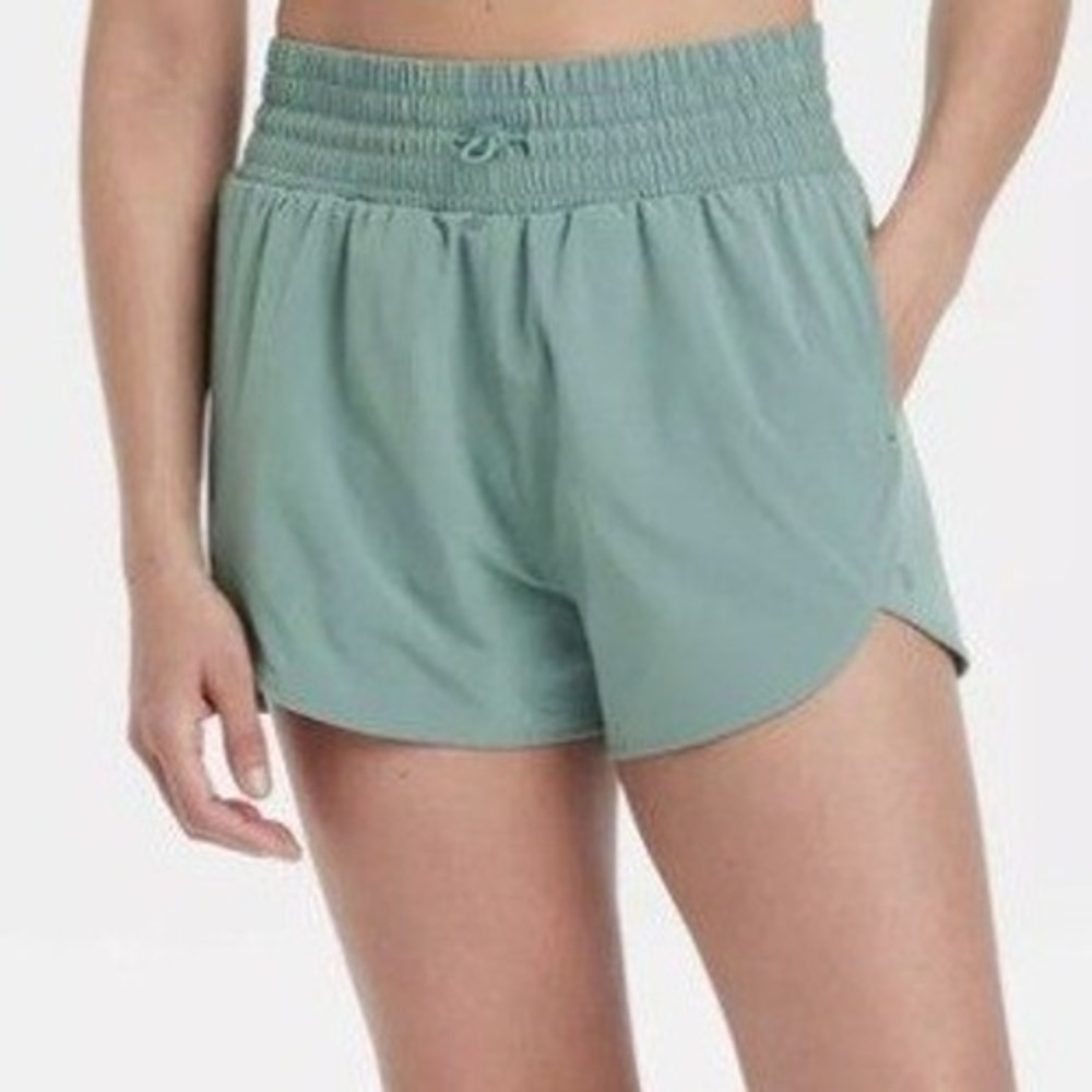 NEW All In Motion High Rise Flex Shorts Liner Green XL